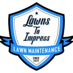 Blue shield logo for Lawns To Impress lawn maintenance, with “Since 2022” text