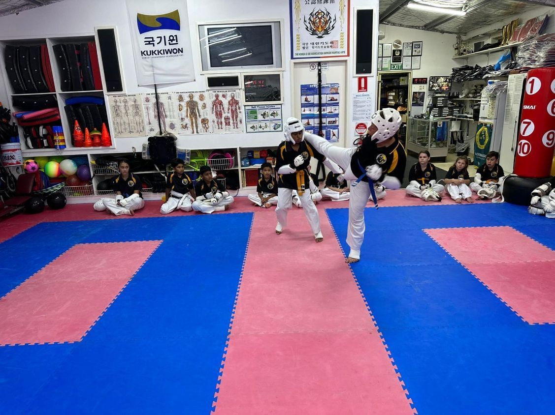 Two Kids Sparring — Him-Do Tae Kwon Do Academy In Salamander Bay, NSW