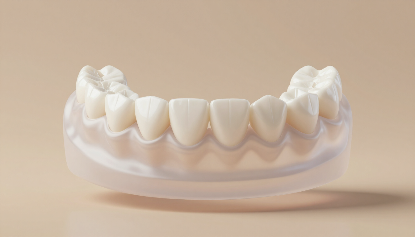 Protesi dentale su modello odontoiatrico, illustrazione per Studio Dentistico Oria Torino