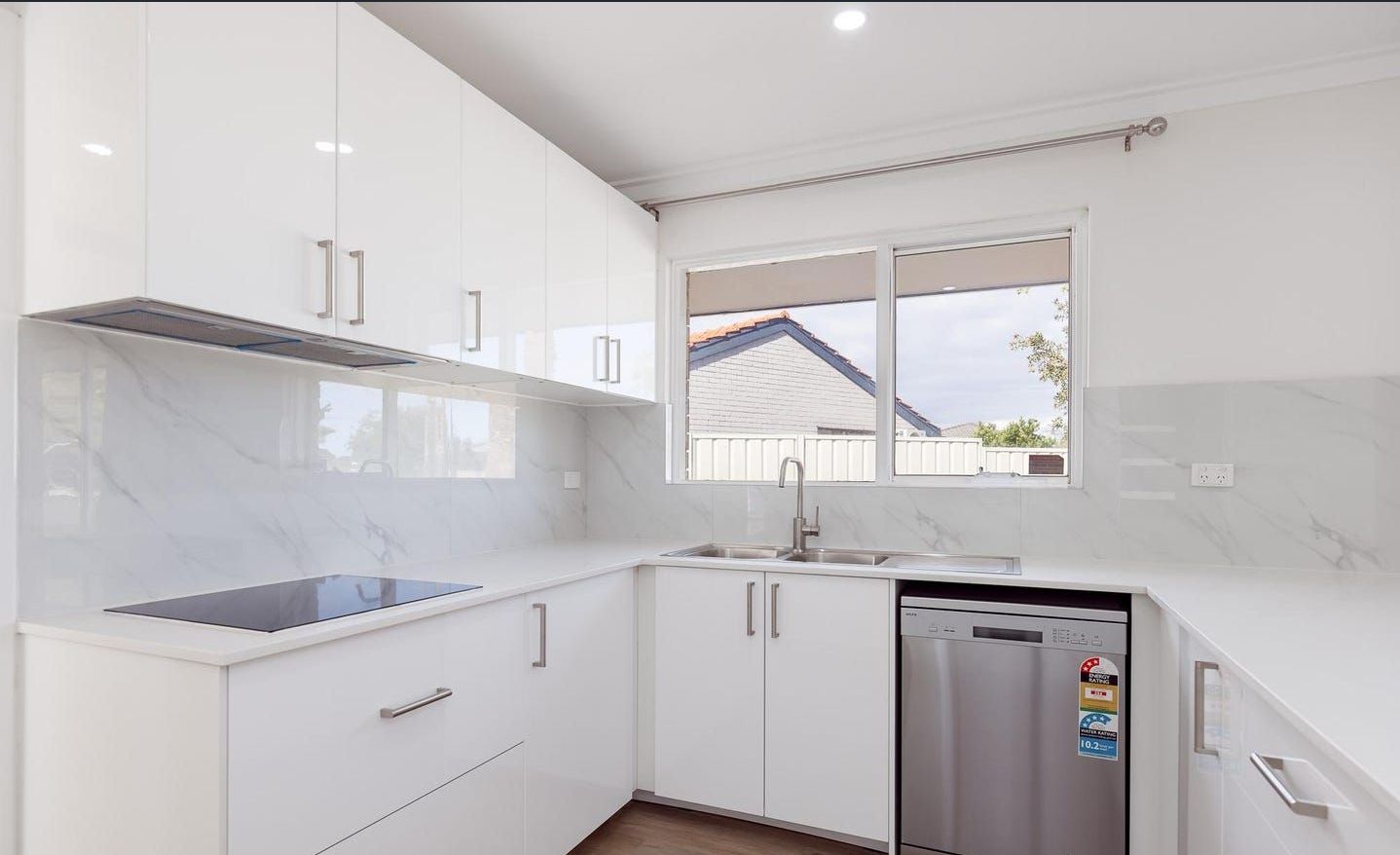 Modern white kitchen installed in Perth.