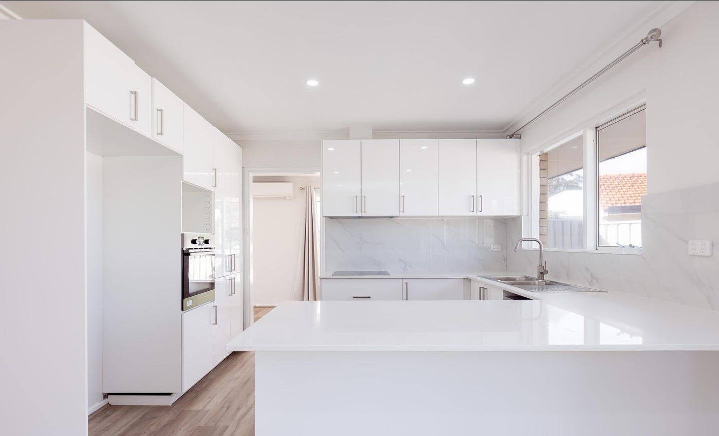 Modern white kitchen installed in Perth.