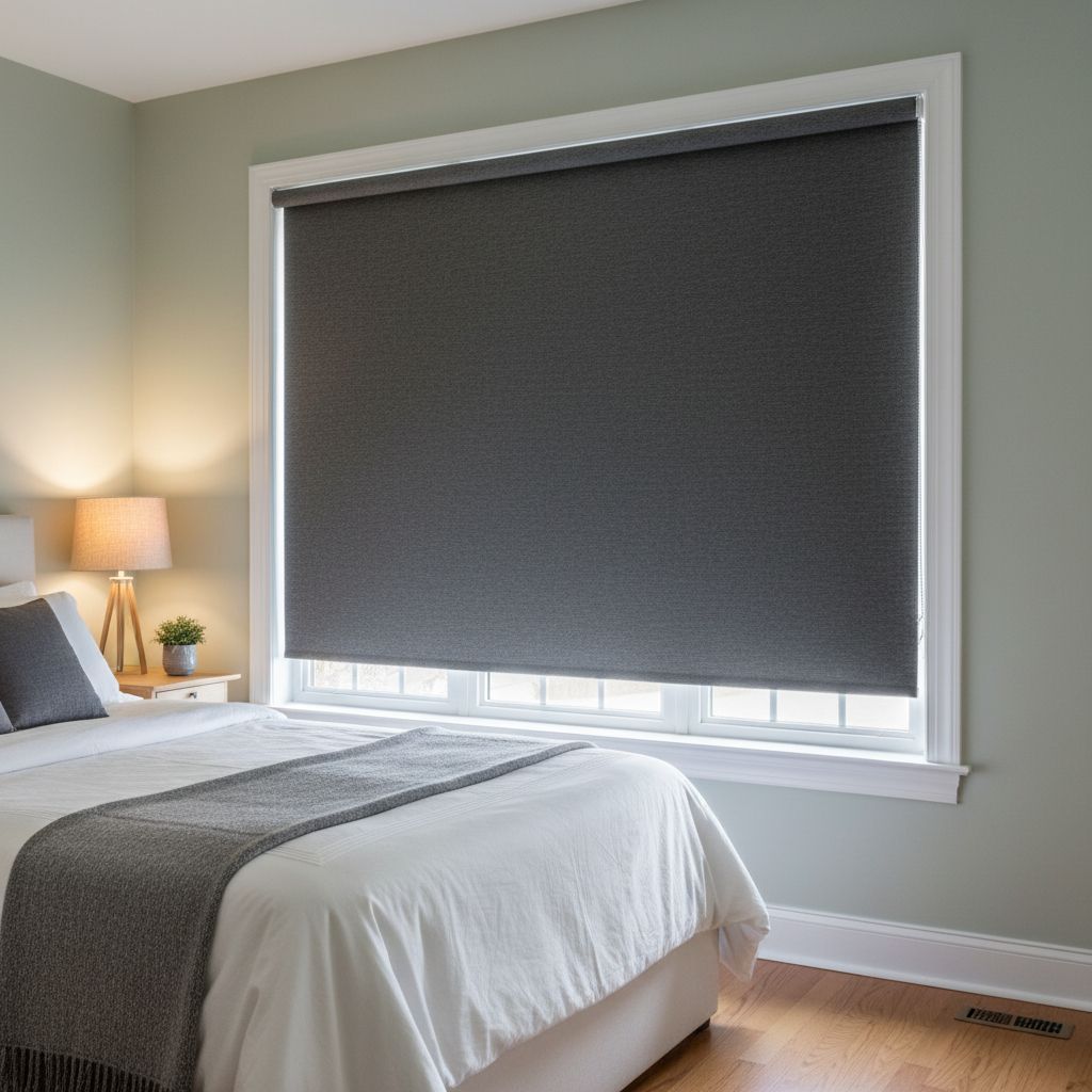 Roller Shade in Bedroom installed by Love Is Blinds Kentucky
