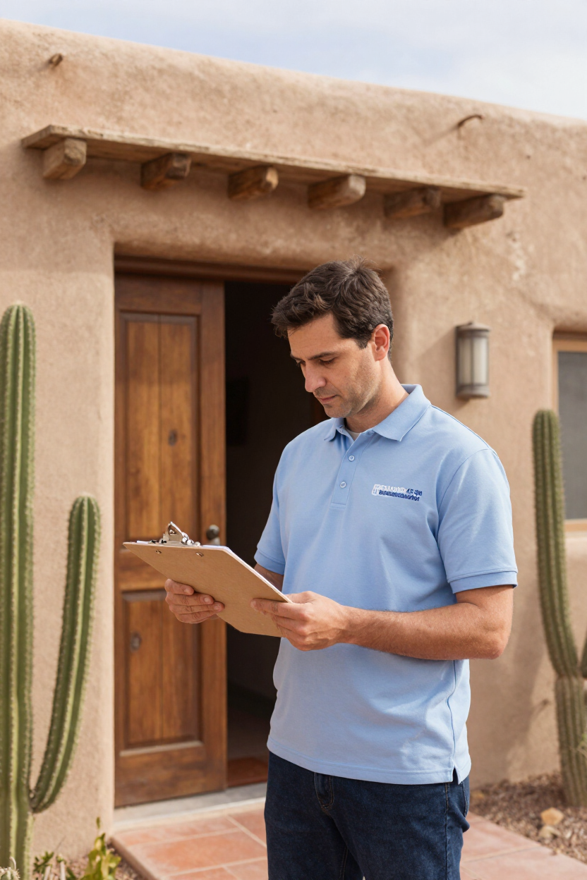 Pest control technician at a Las Cruces home