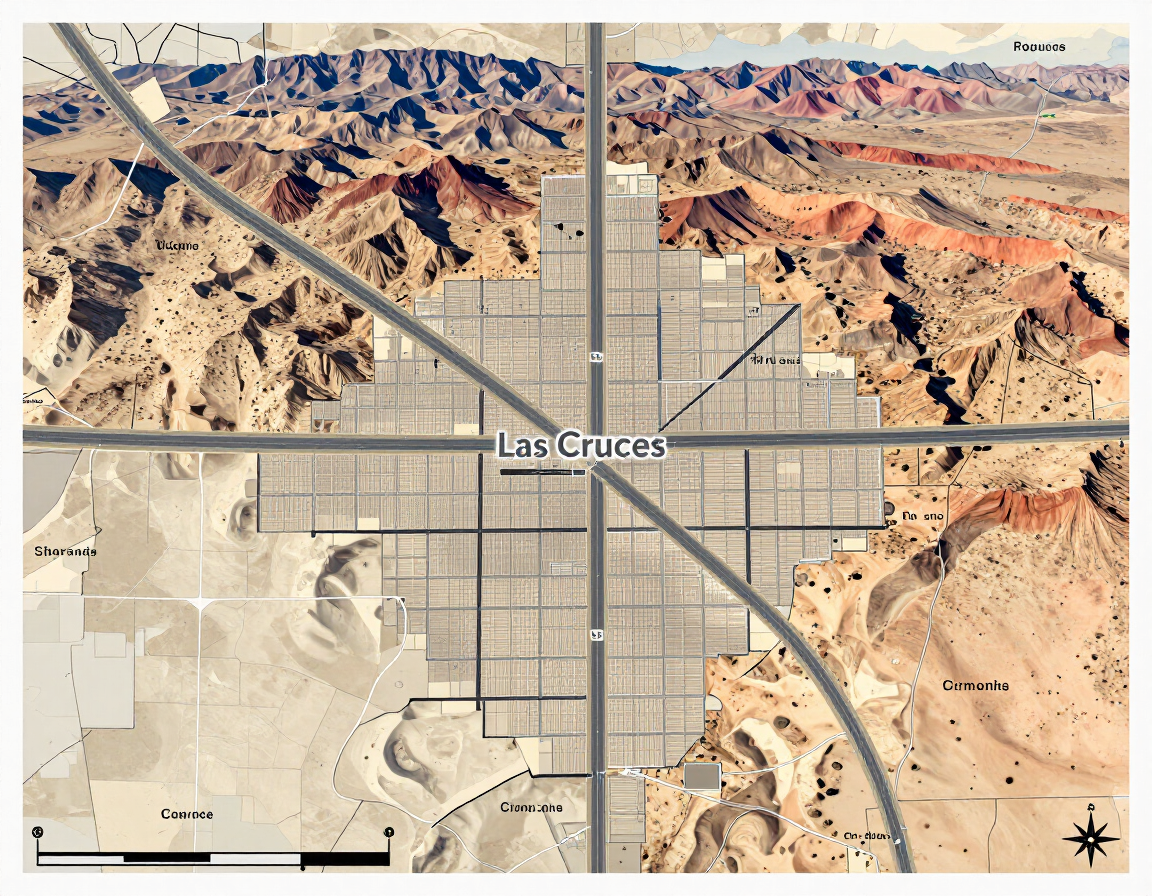 Map of the Las Cruces, NM service area
