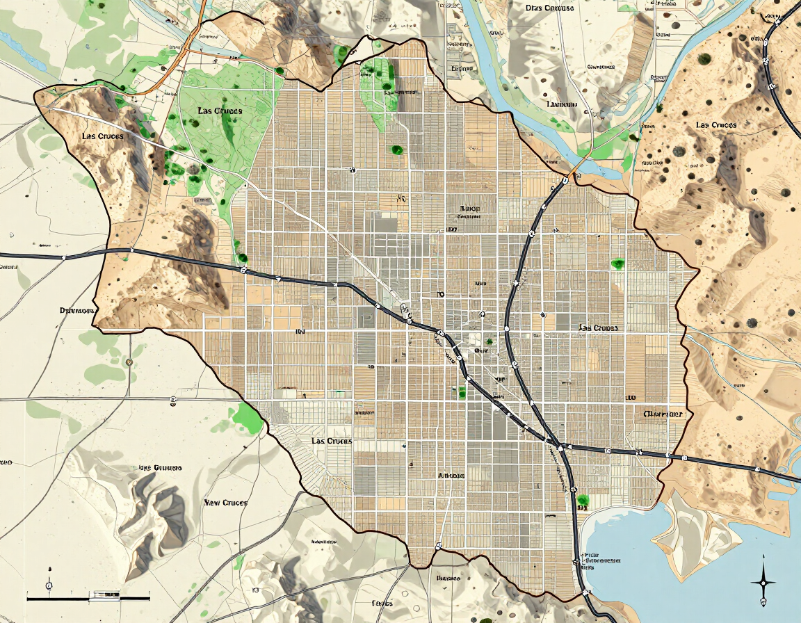 Map of the Las Cruces, NM service area