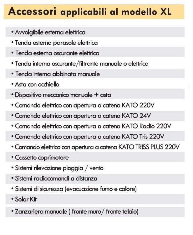 ACCESSORI modello xl