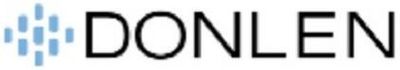 A close up of the word donlen on a white background