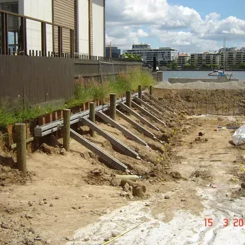 Steel sheet piles and timber piles
