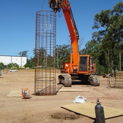 Placing prefabricated steel cages