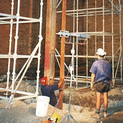 400kN piles inside a factory