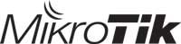 a black and white logo for mikrotik on a white background .