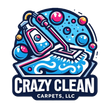A colorful logo for crazy clean carpets , llc