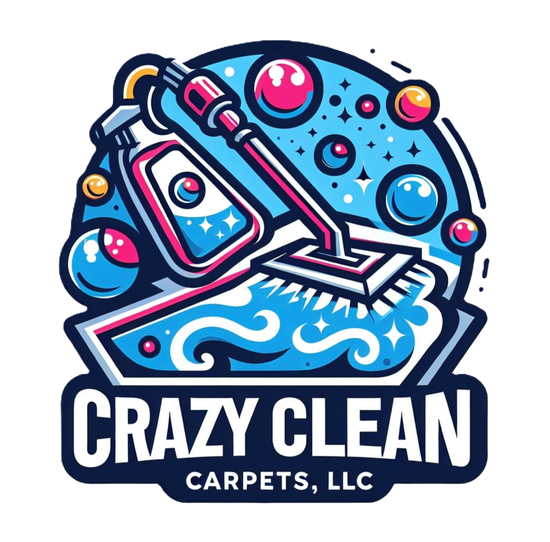 A colorful logo for crazy clean carpets , llc