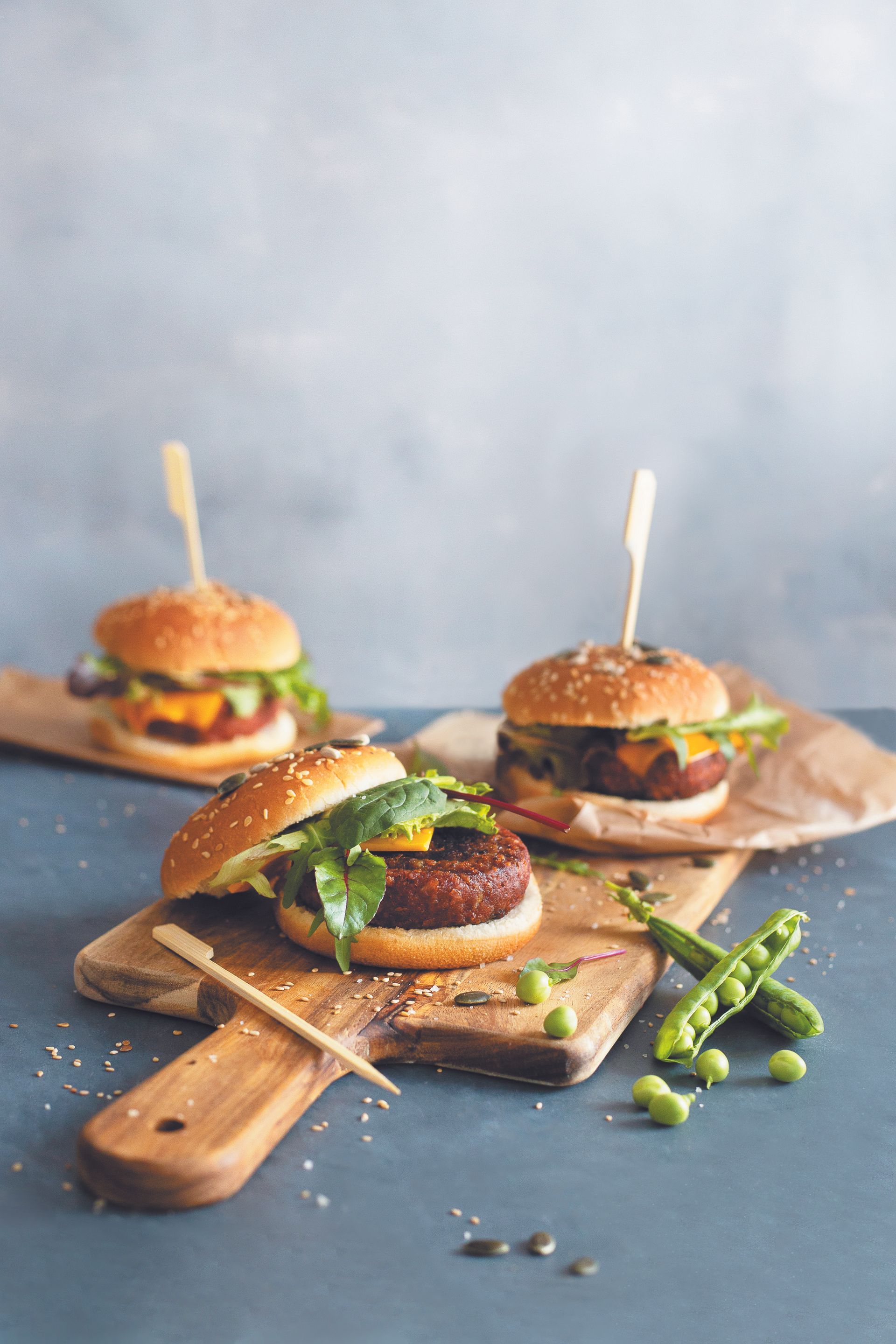 burger steak vegan pois protéaginteux