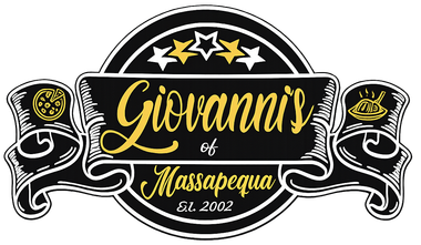 Black-and-gold logo for “Giovanni’s Massepeia” with stars and decorative ribbons