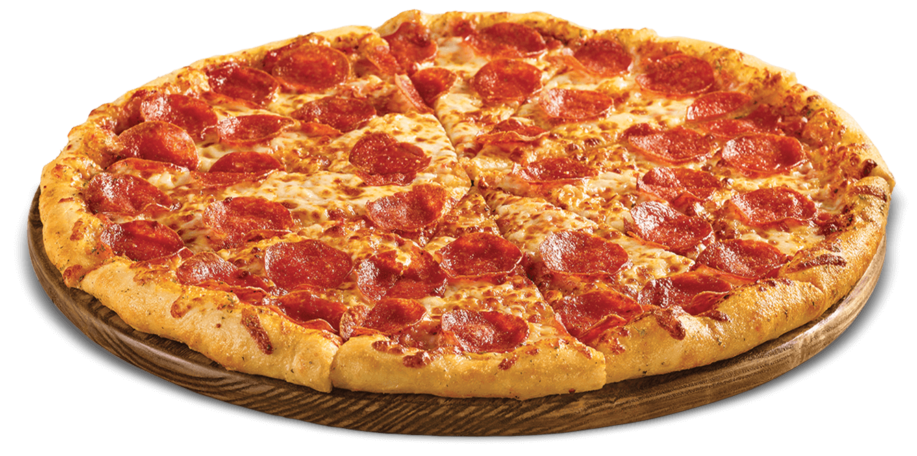 Pepperoni pizza on a white background