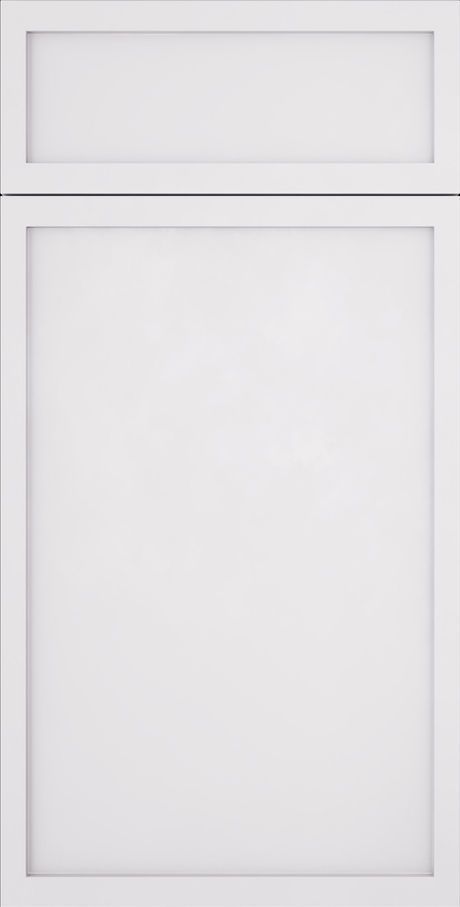 Blank white poster or template with a small header box above a large main panel on a light background