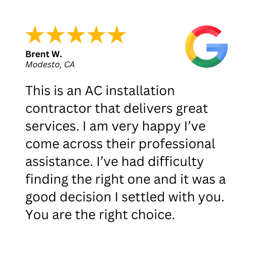 A 5-star review for Cool Care Heating & Air Conditioning in Modesto, CA
