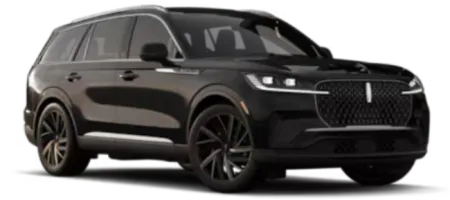 Black luxury SUV on a white background, shown from the front-left side.