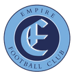 Empire Football Club circular logo in blue and white with stylized initials in the center