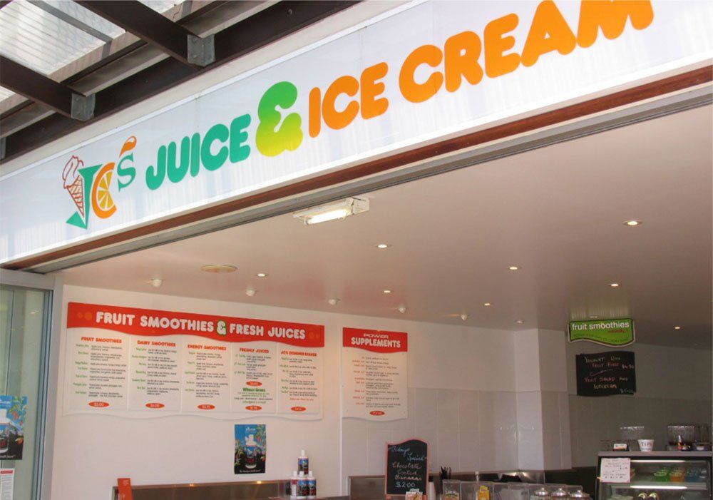 Juice and Ice Cream Signage — General Signage in Tweed Heads South, NSW