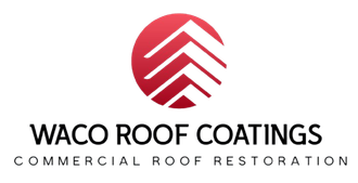 Waco Roof Coatings logo with red circular roof icon and black text on white background