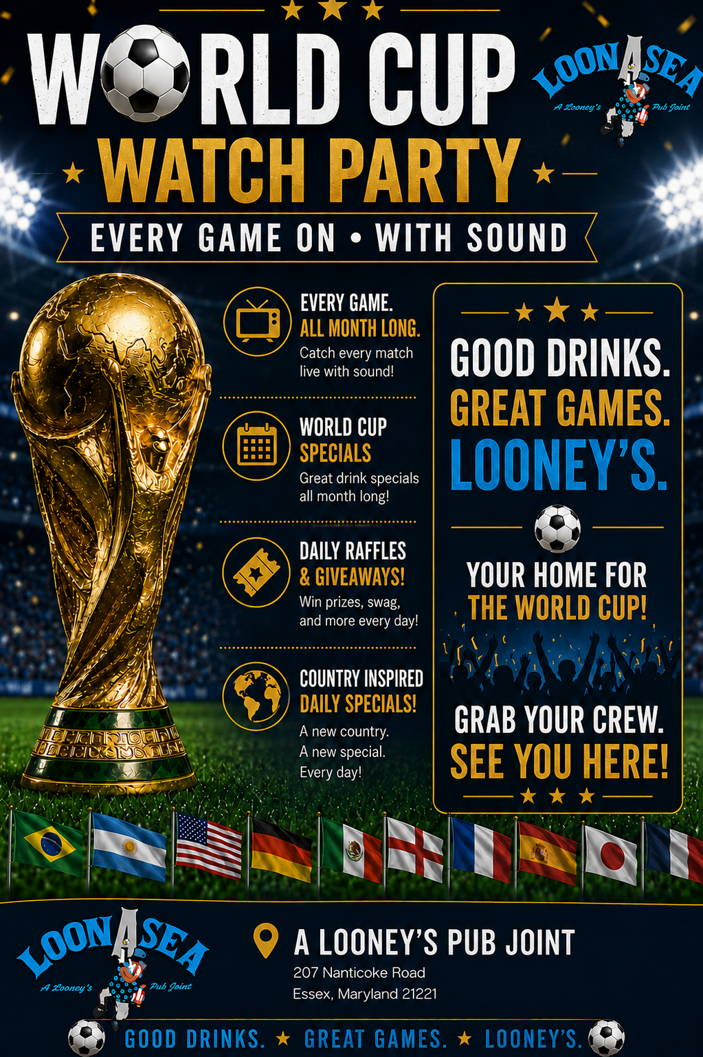 LoonAsea World Cup Watch Party flyer