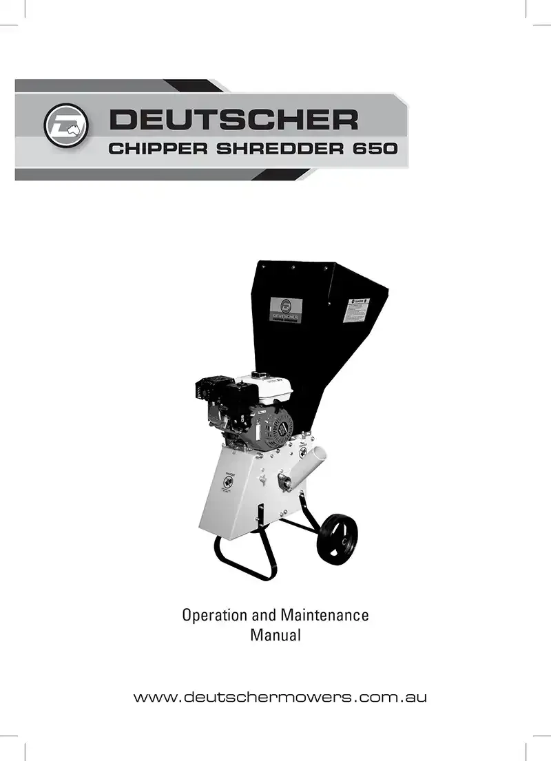 Download PDF manual Deutscher Chippers - 650 Manual PDF Download