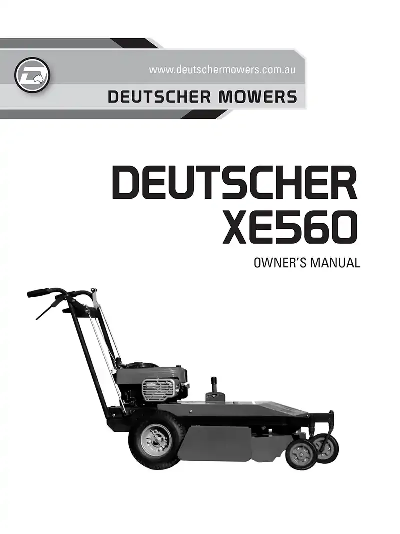 Download PDF manual Deutscher Lawn Mowers - XE560 Manual PDF Download