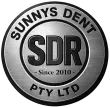 Circular black and silver logo for Sunny’s Dent Pty Ltd with SDR and “Since 2010” centered