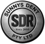 Circular black and silver logo for Sunny’s Dent Pty Ltd with SDR and “Since 2010” centered