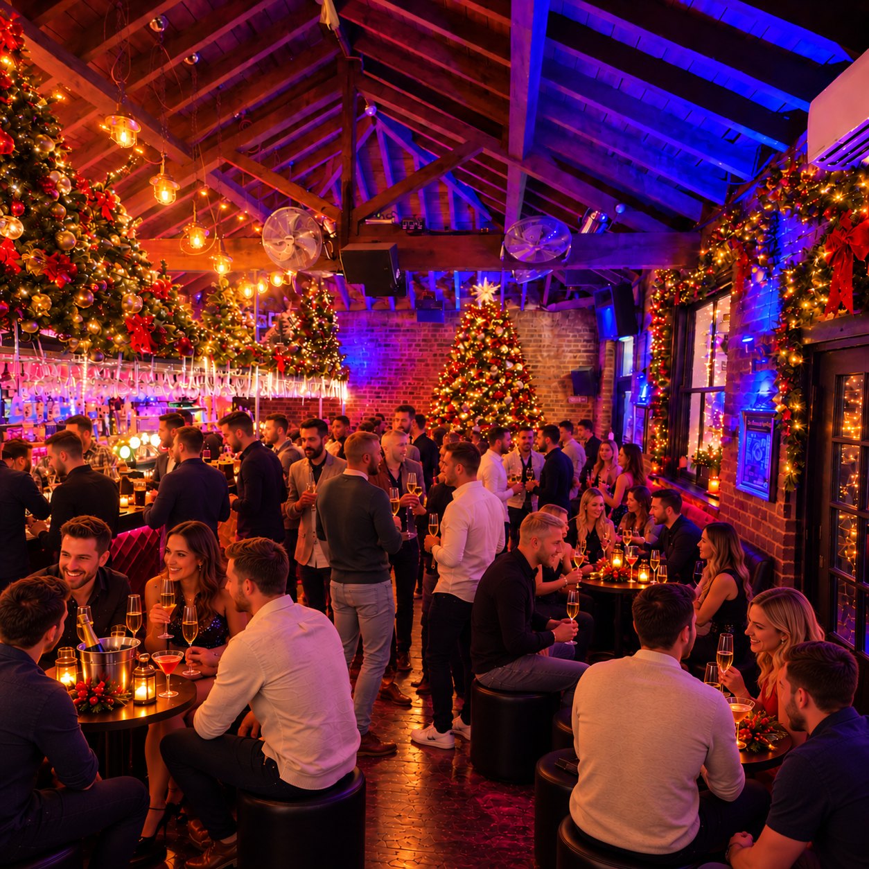 Christmas night out at the bar in The Yard Soho
