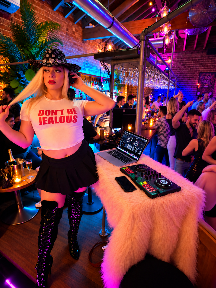 One of our Drag DJs performing in the Loft Bar on Friday and Saturday nights