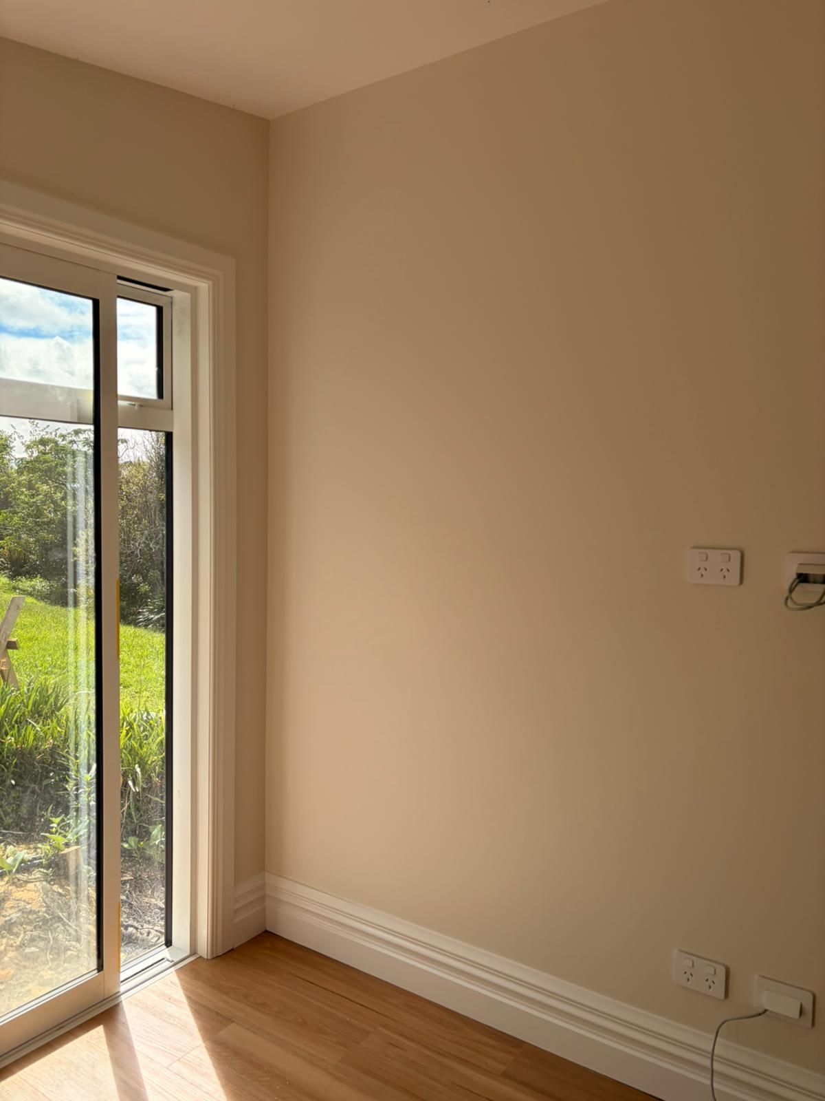 Living room painting project, smooth finish