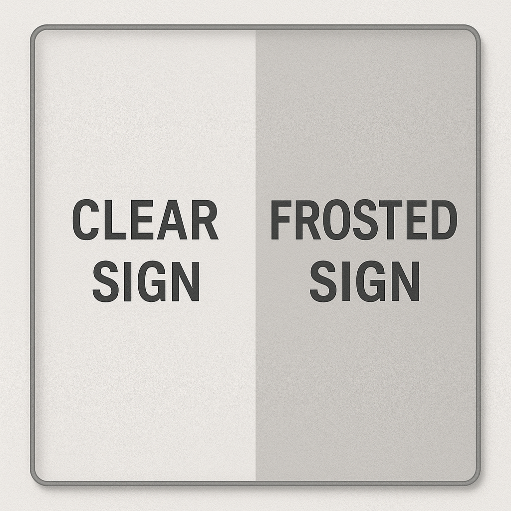 Clear and frosted signs Murfreesboro TN