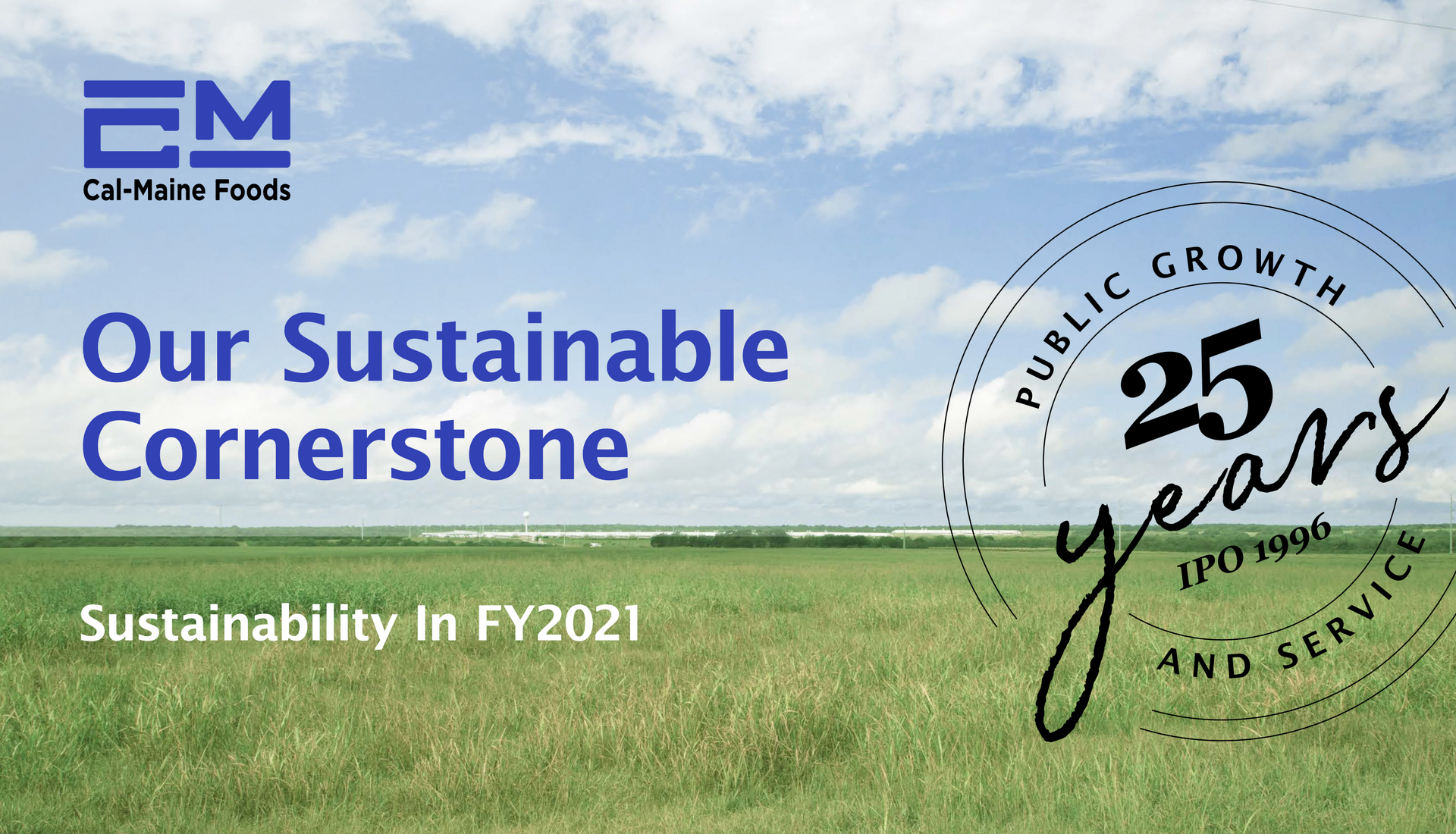 Cover image of the Fiscal Year 2021 Cal-Maine Sustainability Report.