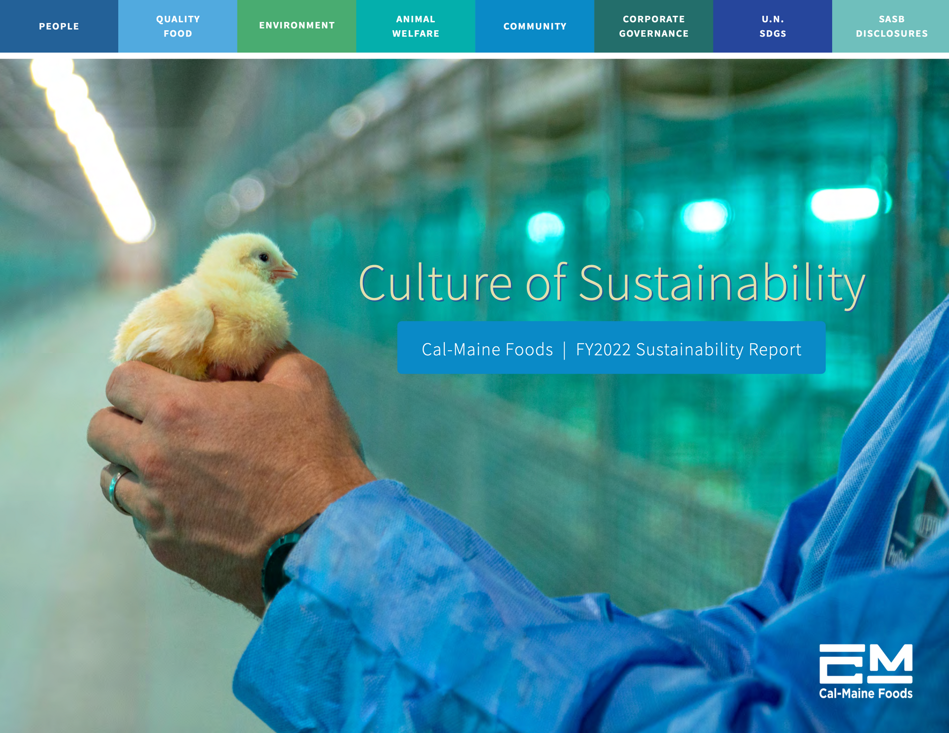 Cover image of the Fiscal Year 2022 Cal-Maine Sustainability Report.