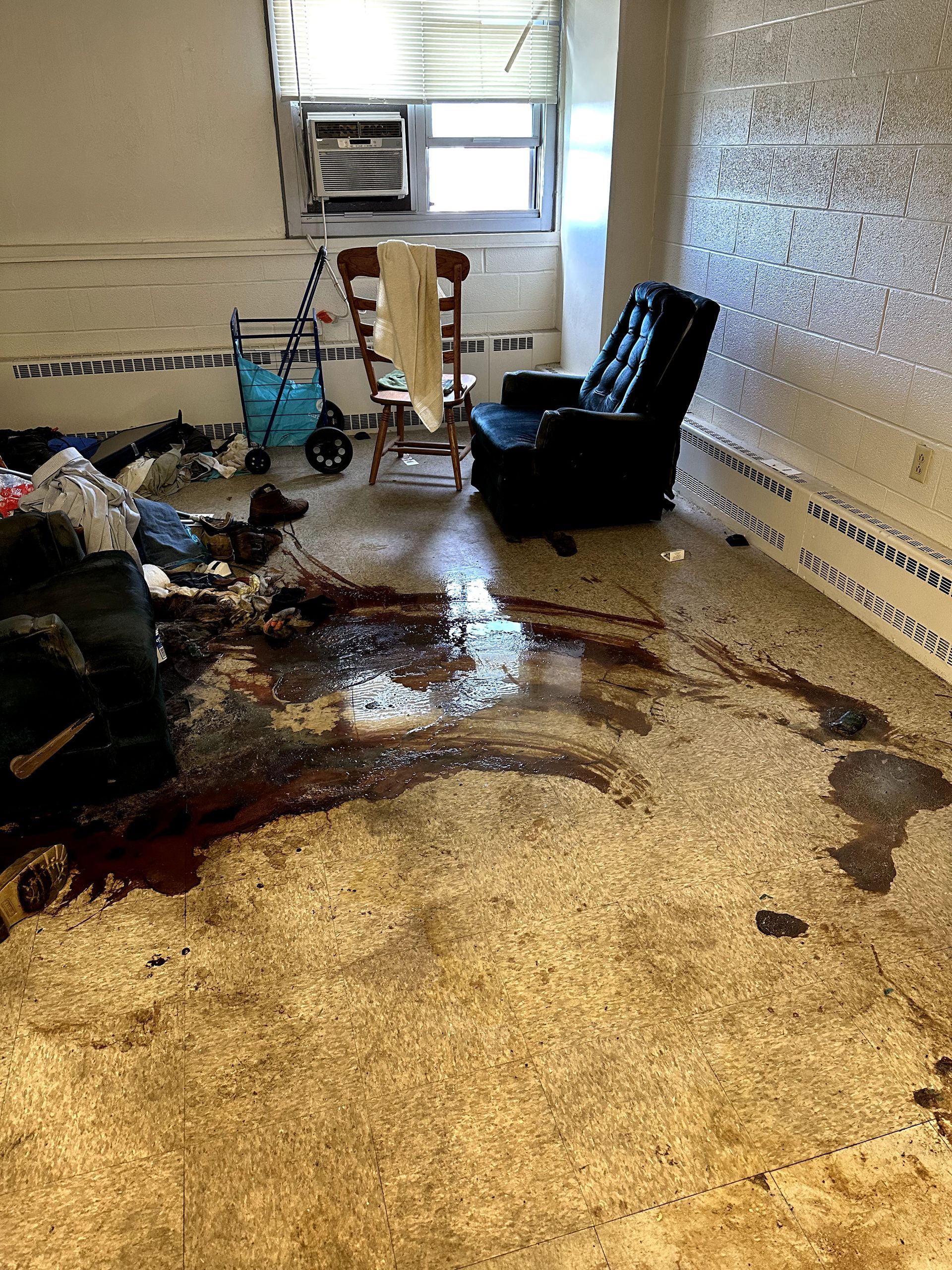 A before shot of a crime scene cleanup in Ohio by Kingdom Bio Recovery & Restoration
