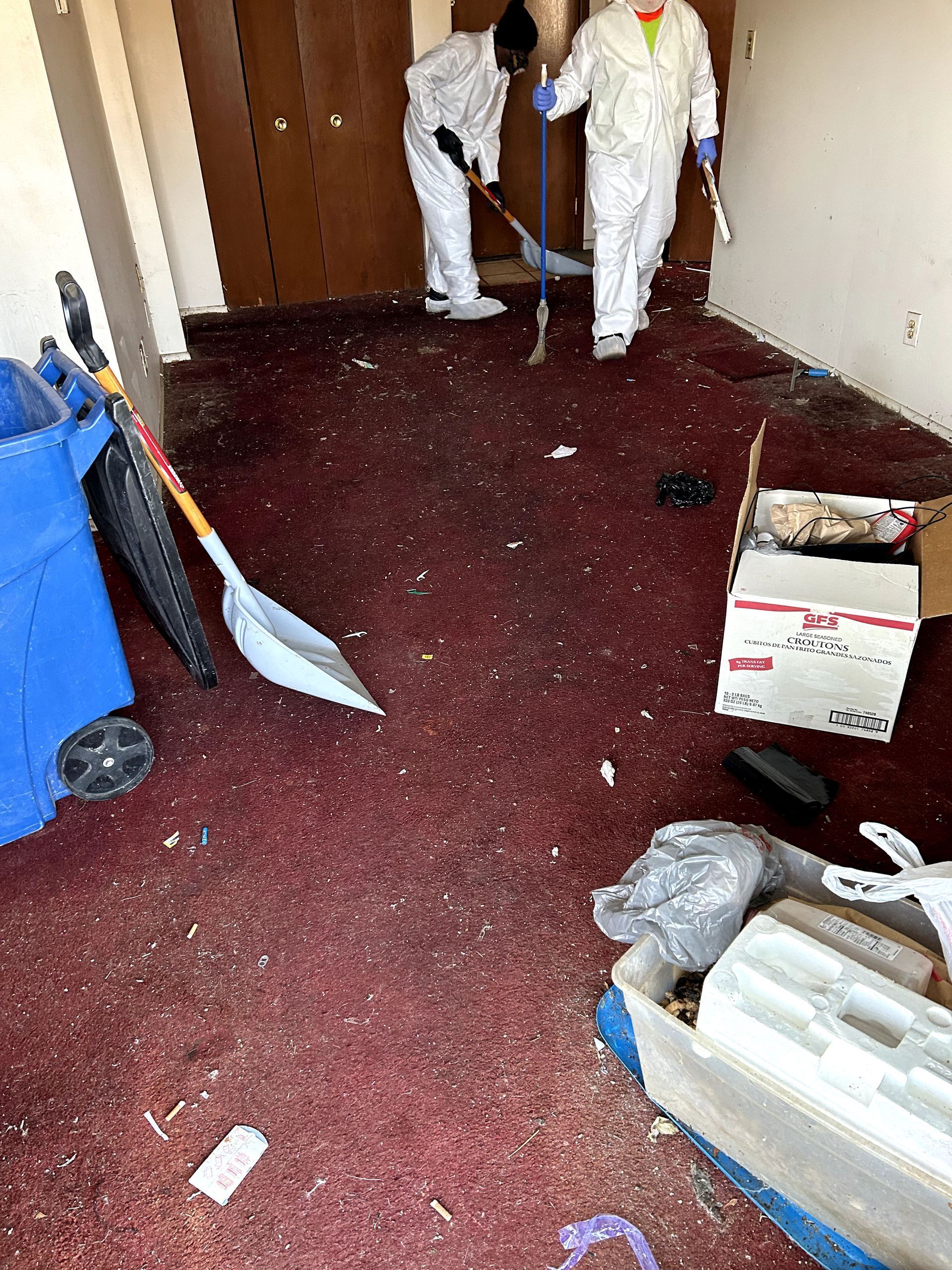 A before shot of a house in a hoard cleanup in Ohio by Kingdom Bio Recovery & Restoration