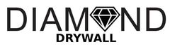 A black and white logo for Diamond Drywall with a diamond in the middle.