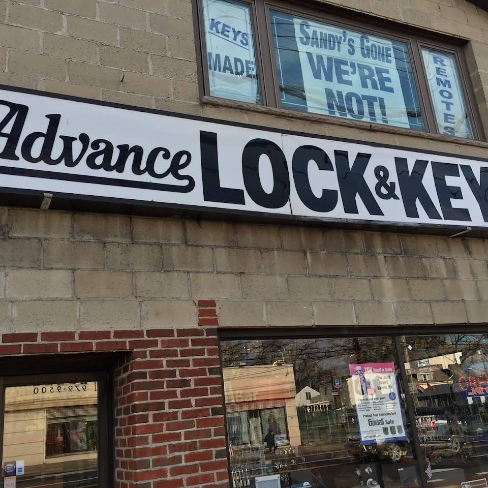 Image of exterior of storefront on Hylan Blvd. Photo for Advance Lock and Key, locksmith, Staten Island, NY.