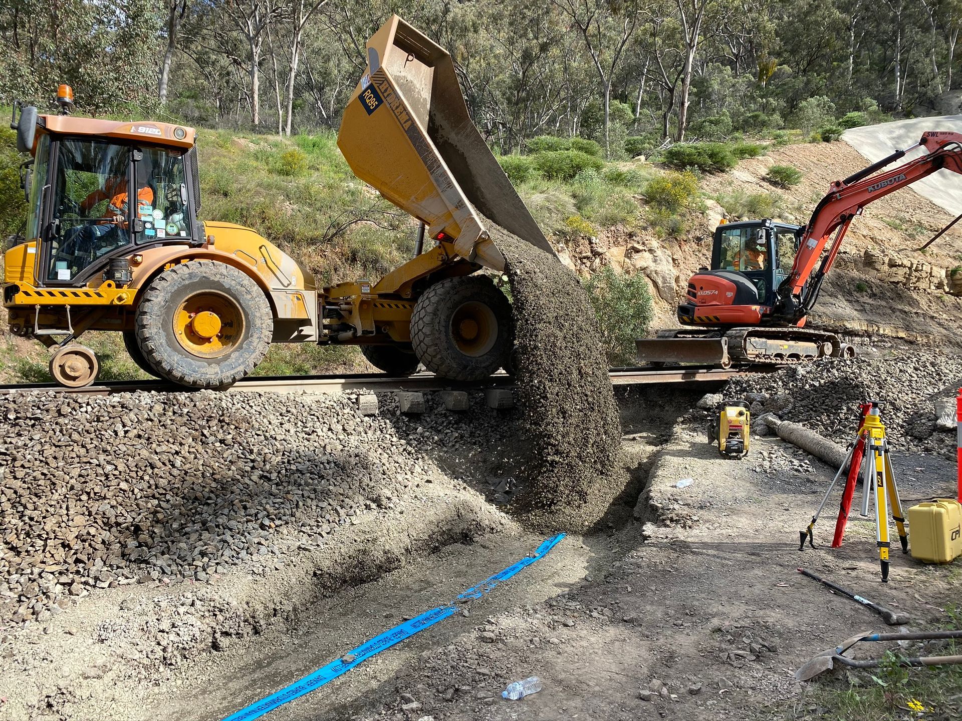 The Aqua Assets team installing drainage as part of an industrial waste water maintenance project.