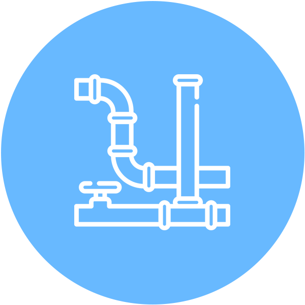 An icon representing a rehabilitated pipeline.