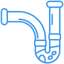 An icon representing a blocked drain.