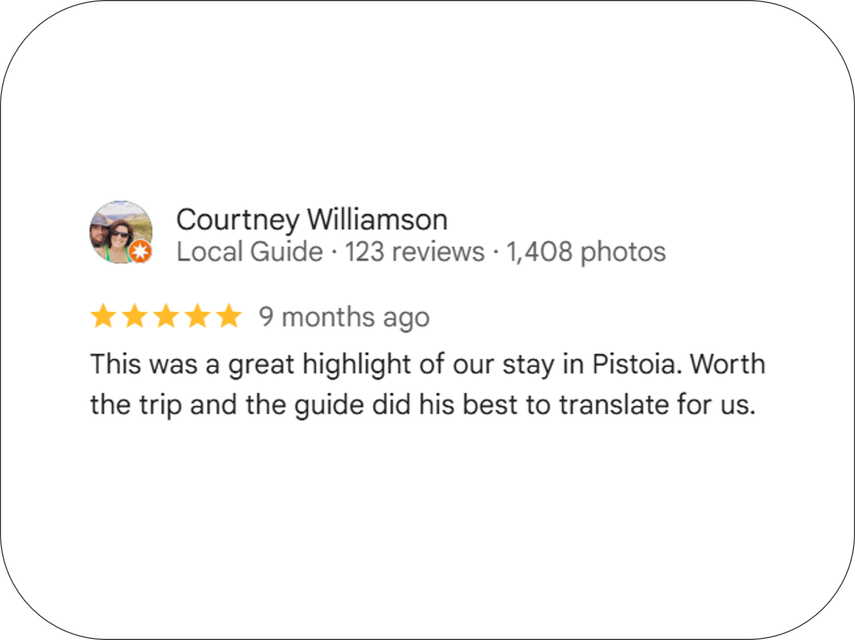 Google Reviews of Pistoia Sotterranea