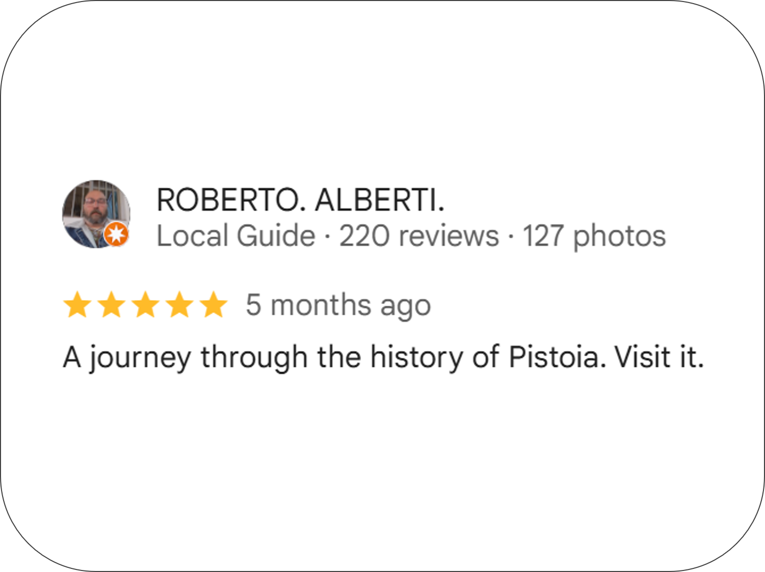 Google Reviews of Pistoia Sotterranea