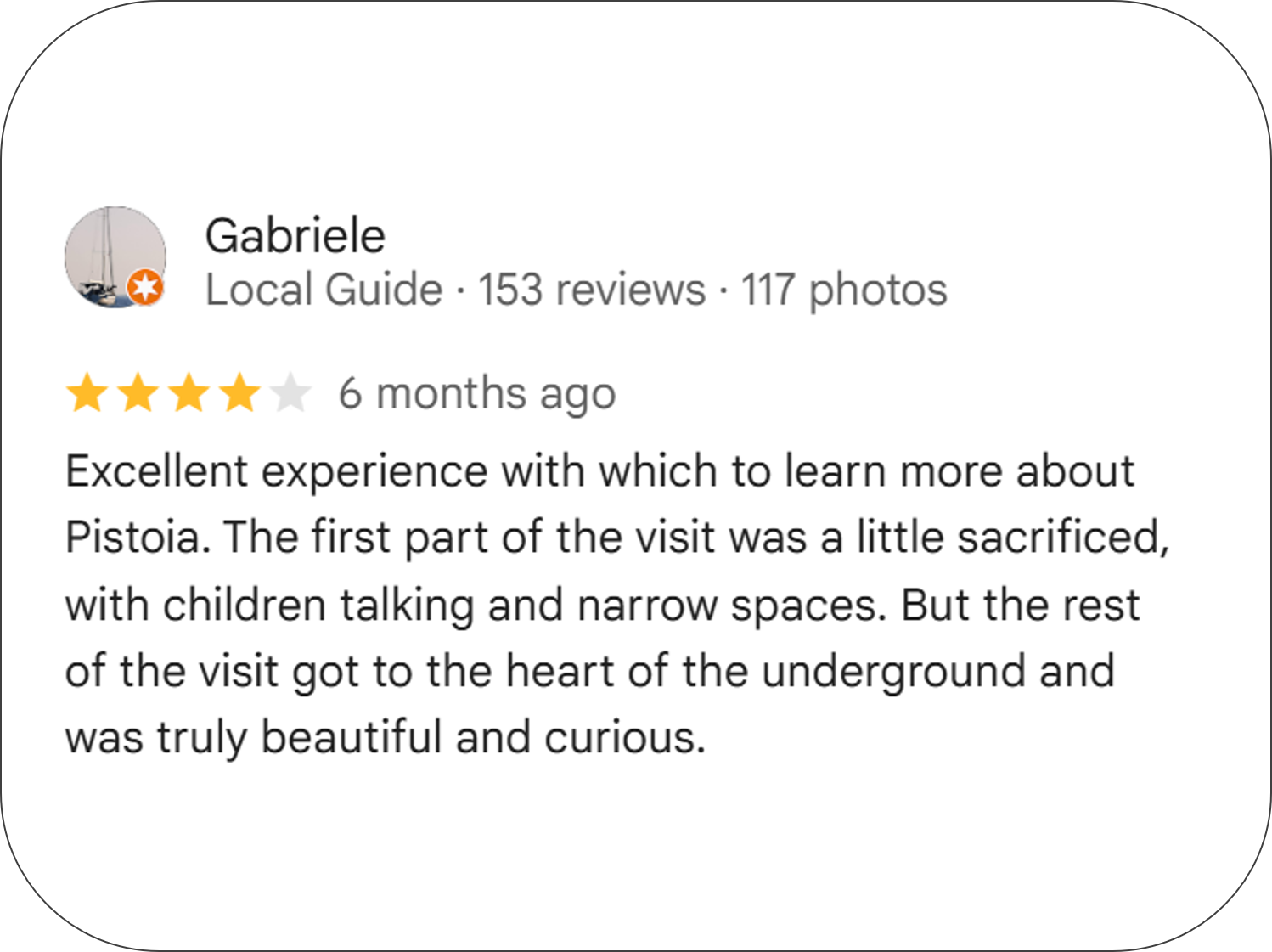 Google Reviews of Pistoia Sotterranea