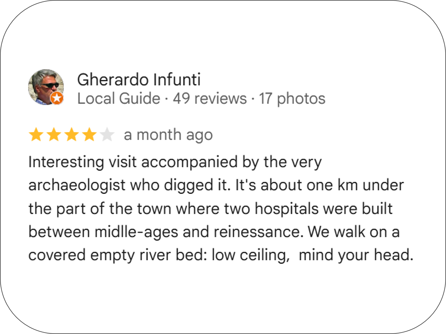 Google Reviews of Pistoia Sotterranea
