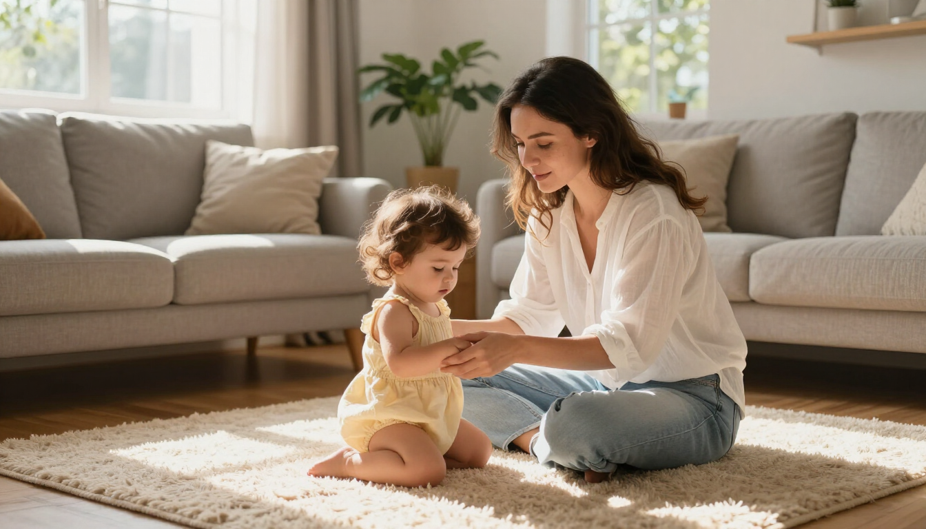 Stay-at-home parent playing with child