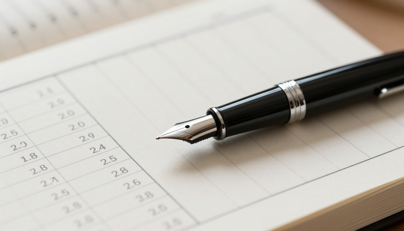 Financial Ledger and Pen